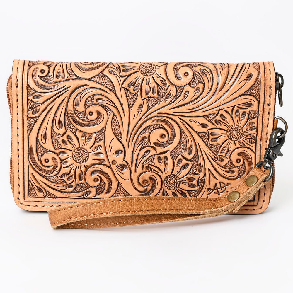 American Darling Clutch Hand Tooled Genuine Leather