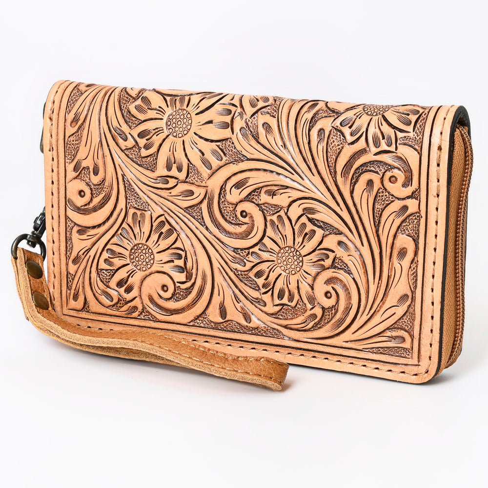 American Darling Clutch Hand Tooled Genuine Leather