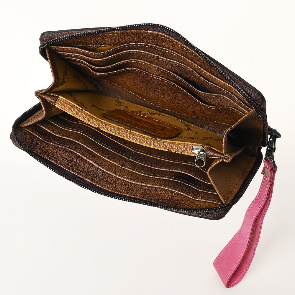 American Darling Clutch Hand Tooled Genuine Leather