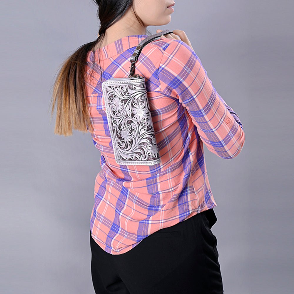 American Darling Clutch Hand Tooled Genuine Leather