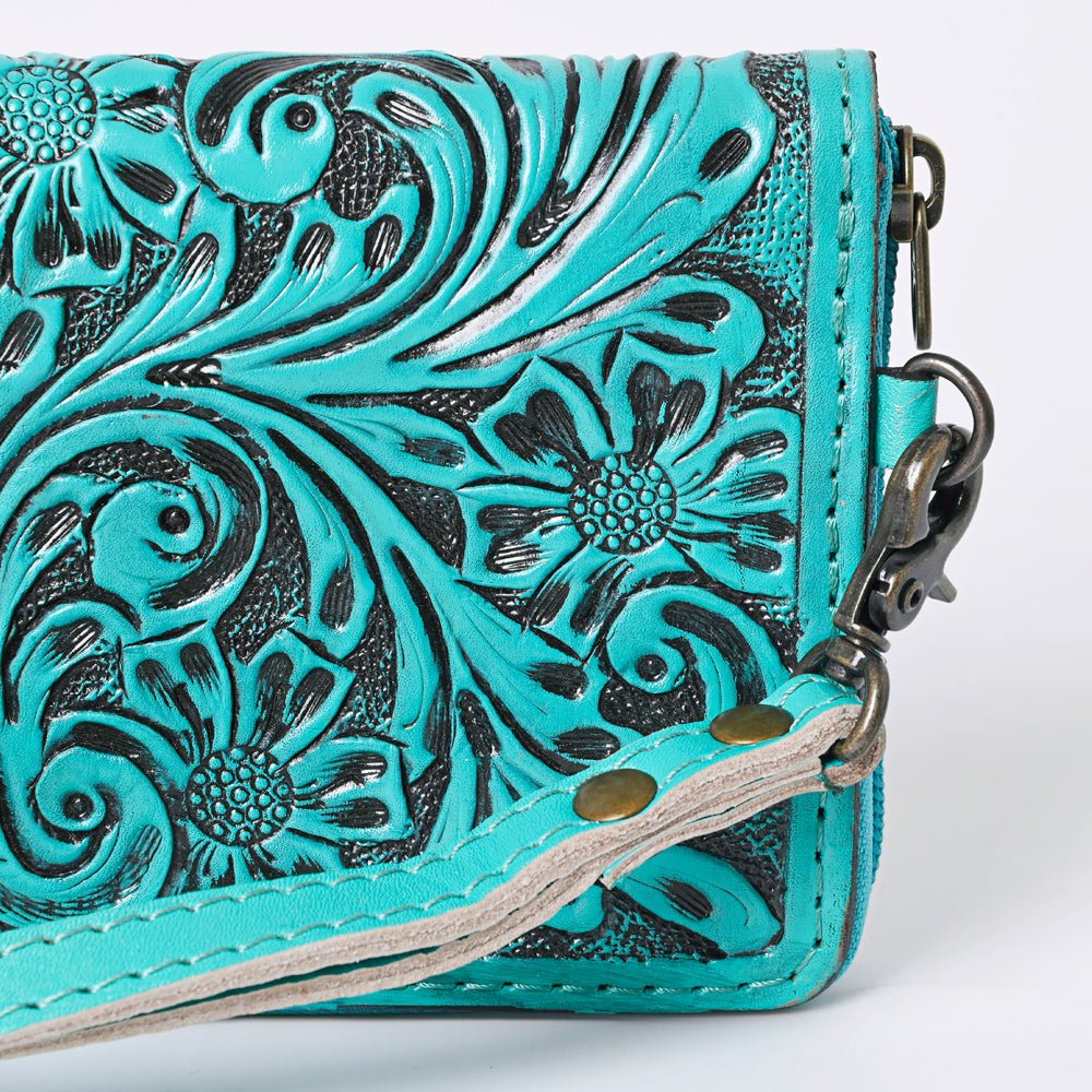 American Darling Clutch Hand Tooled Genuine Leather