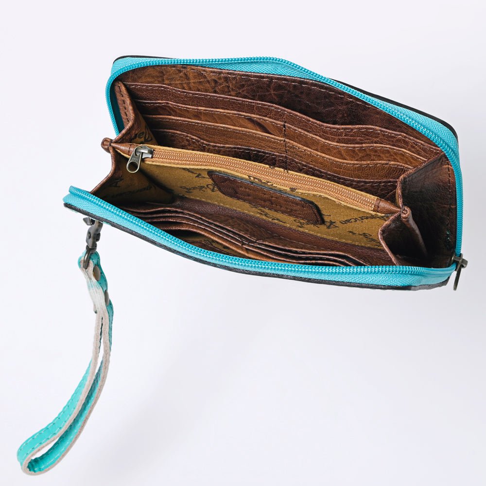 American Darling Clutch Hand Tooled Genuine Leather