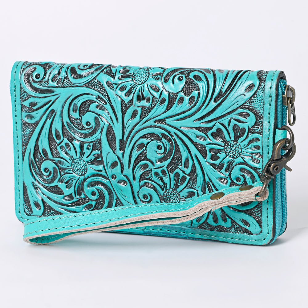 American Darling Clutch Hand Tooled Genuine Leather