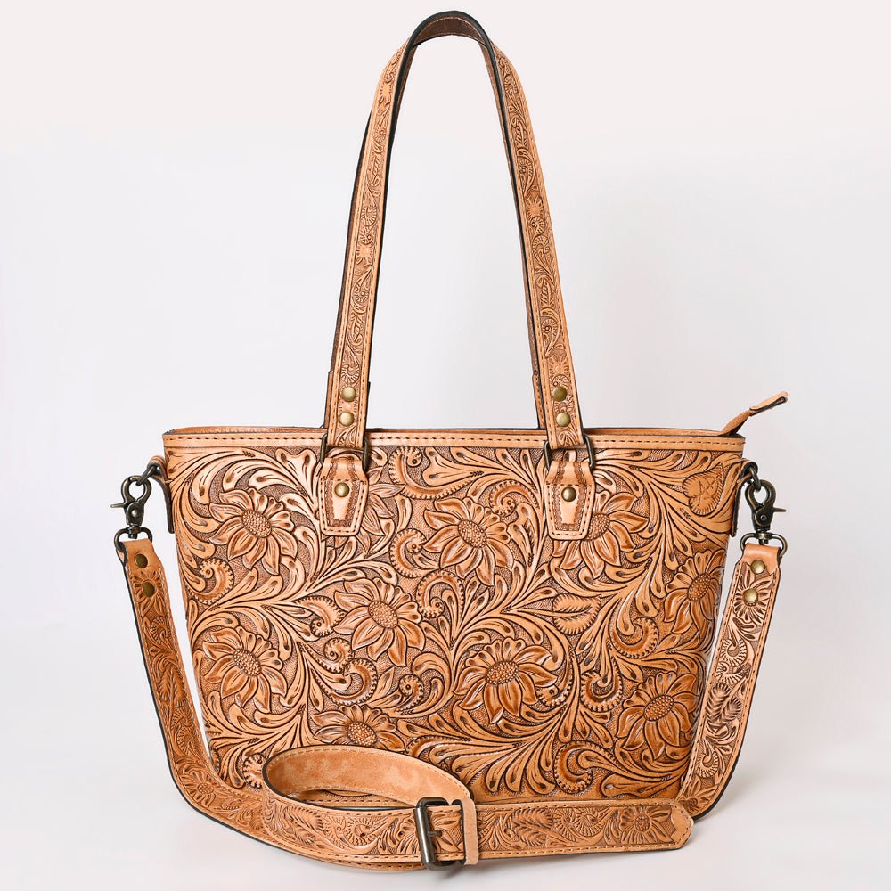 American Darling Tote Hand Tooled Genuine Leather