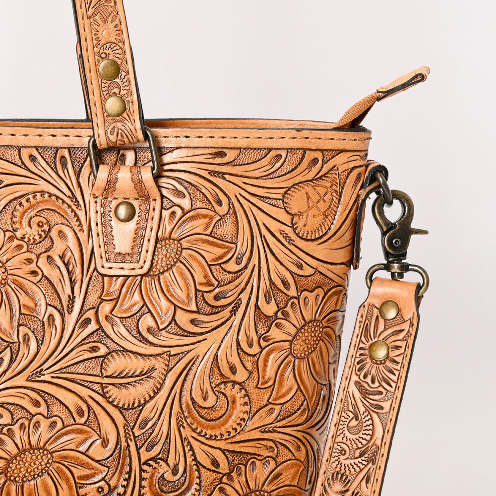 American Darling Tote Hand Tooled Genuine Leather