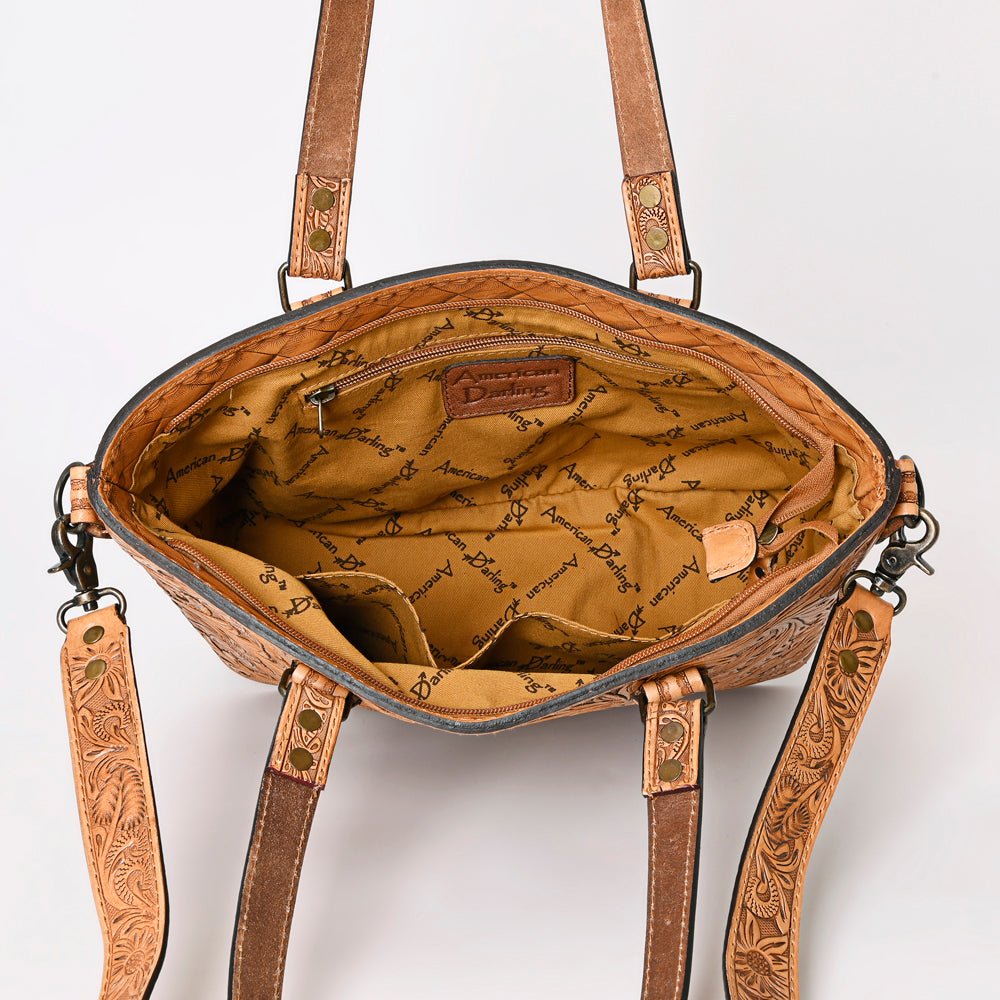 American Darling Tote Hand Tooled Genuine Leather