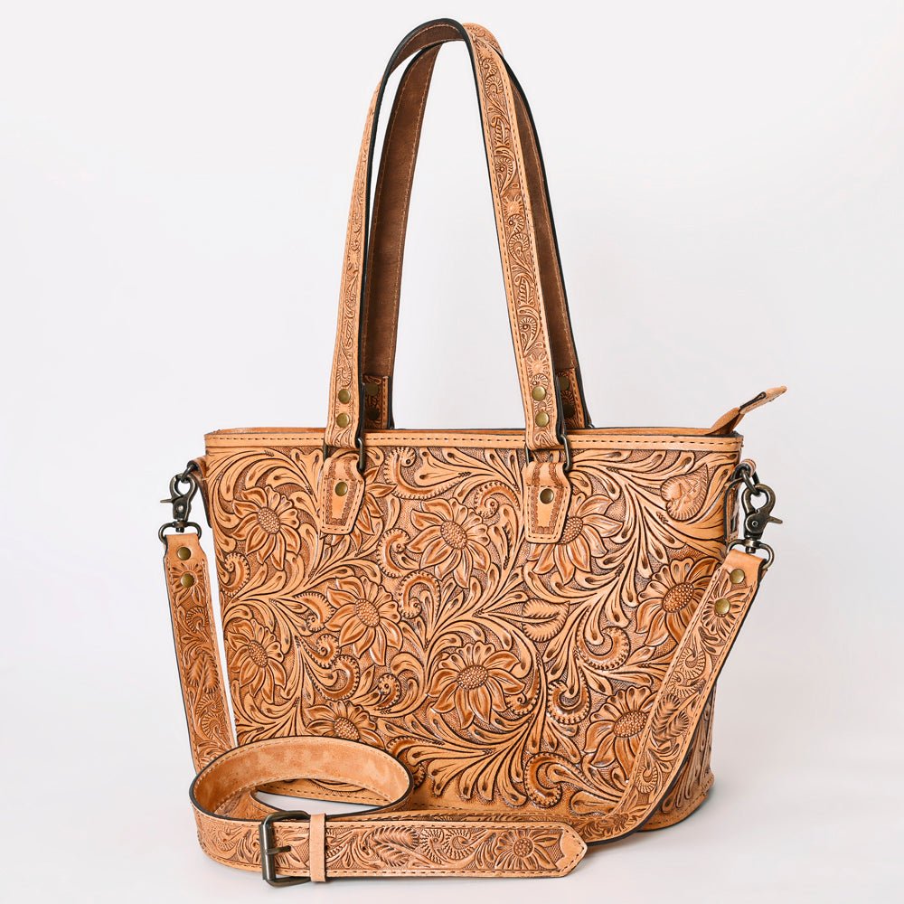 American Darling Tote Hand Tooled Genuine Leather