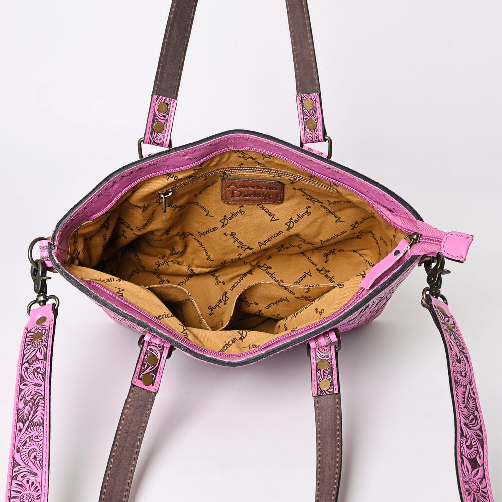 American Darling Tote Hand Tooled Genuine Leather