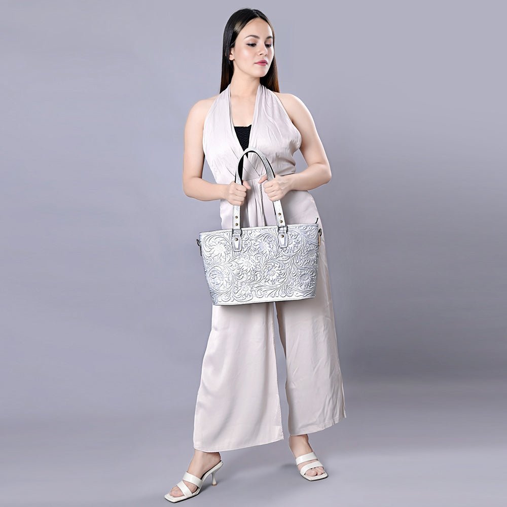 American Darling Tote Hand Tooled Genuine Leather
