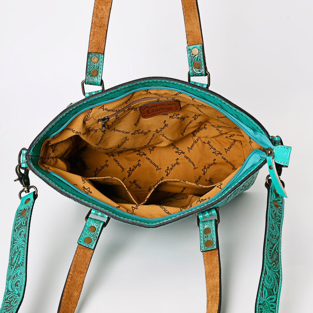 American Darling Tote Hand Tooled Genuine Leather