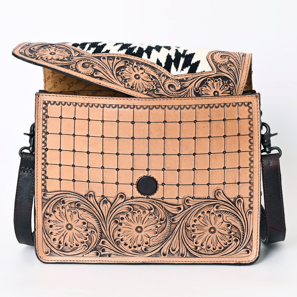 American Darling Hand-Tooled Saddle Blanket Leather Crossbody Bag