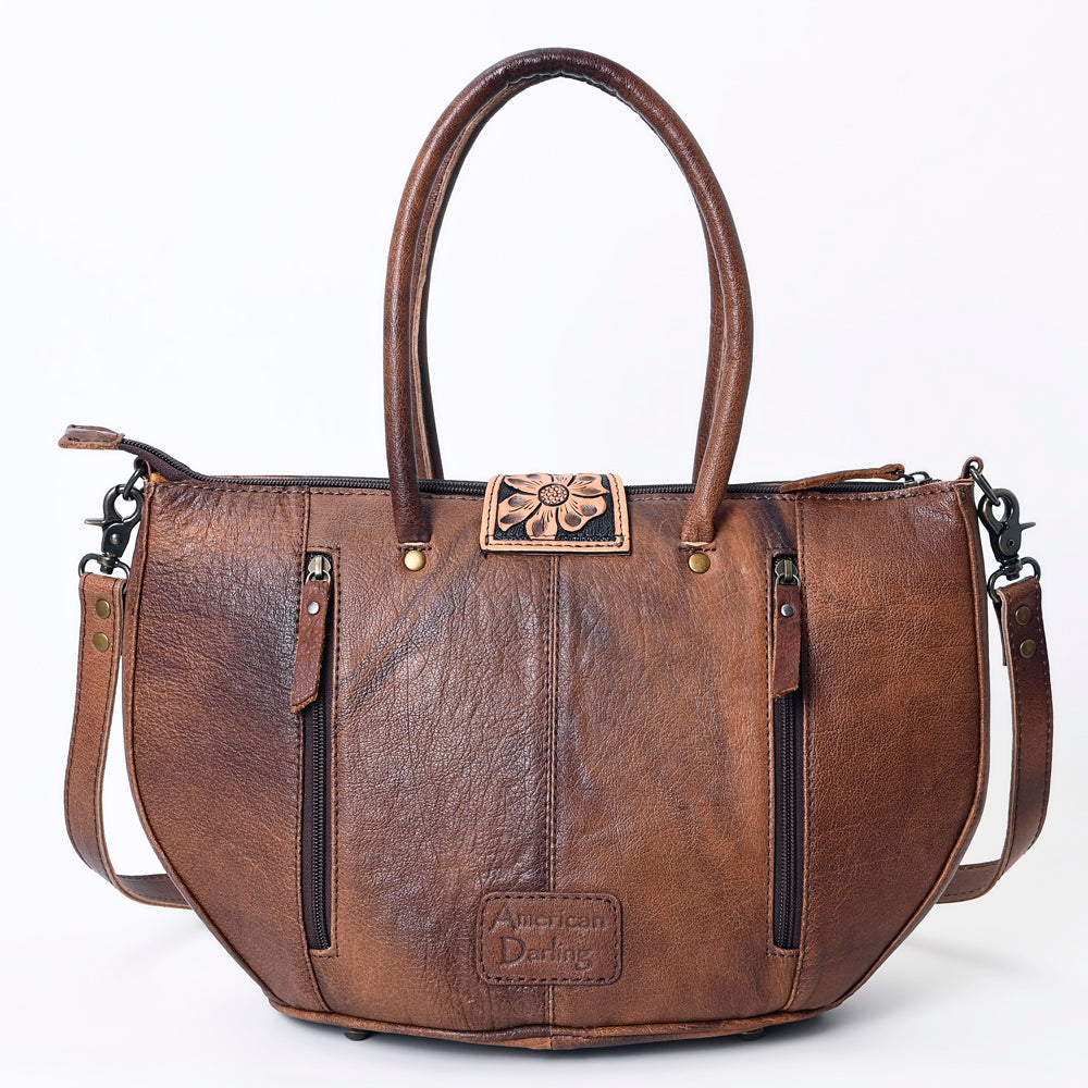 American Darling Hand-Tooled Saddle Blanket Genuine Leather Tote