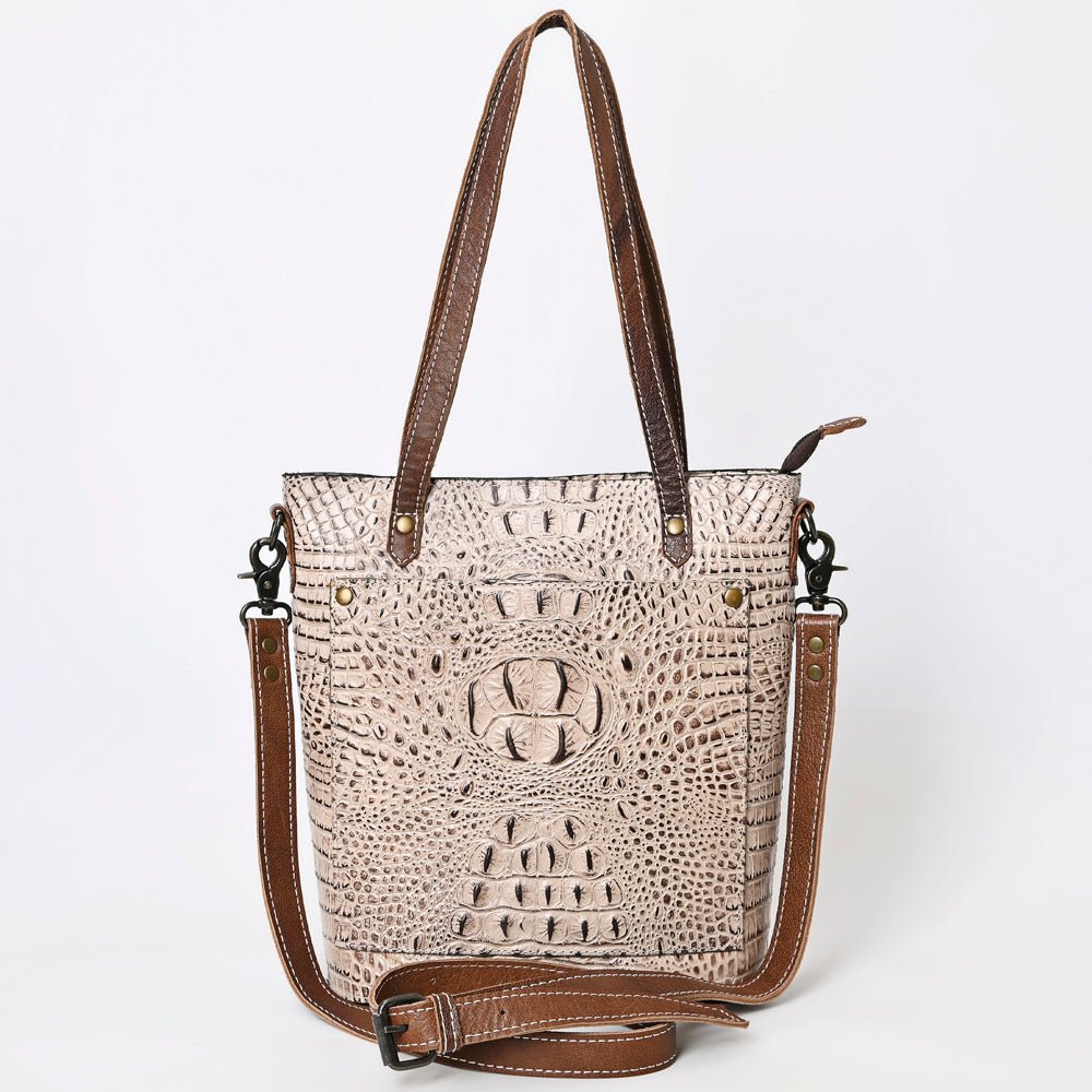 American Darling Tote Crocodile Embossed Genuine Leather