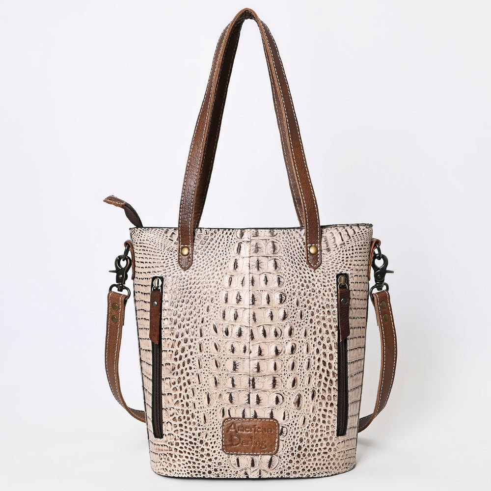 American Darling Tote Crocodile Embossed Genuine Leather