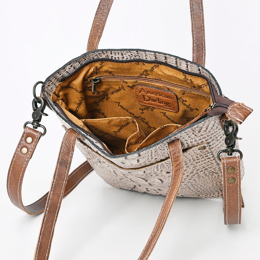 American Darling Tote Crocodile Embossed Genuine Leather