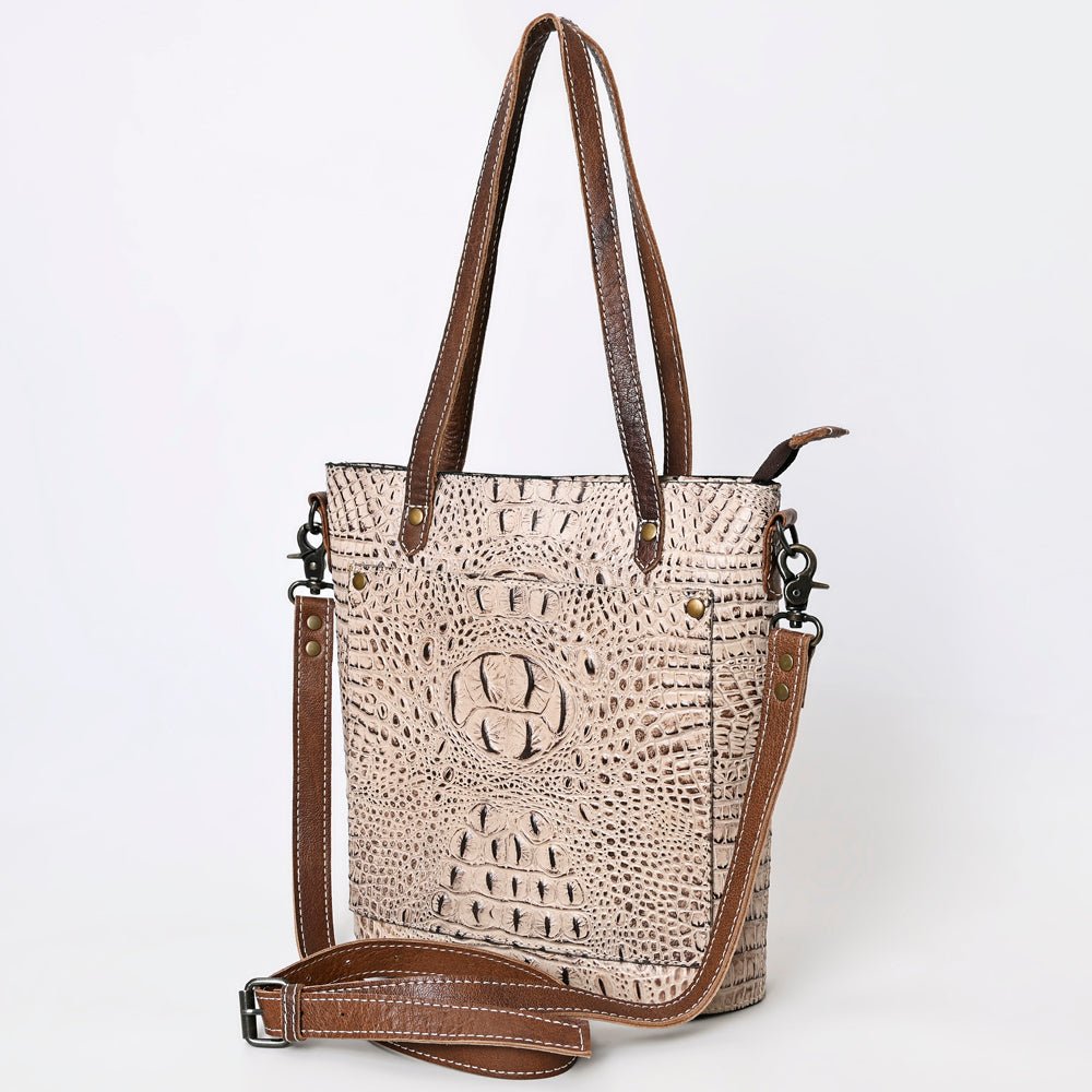 American Darling Tote Crocodile Embossed Genuine Leather