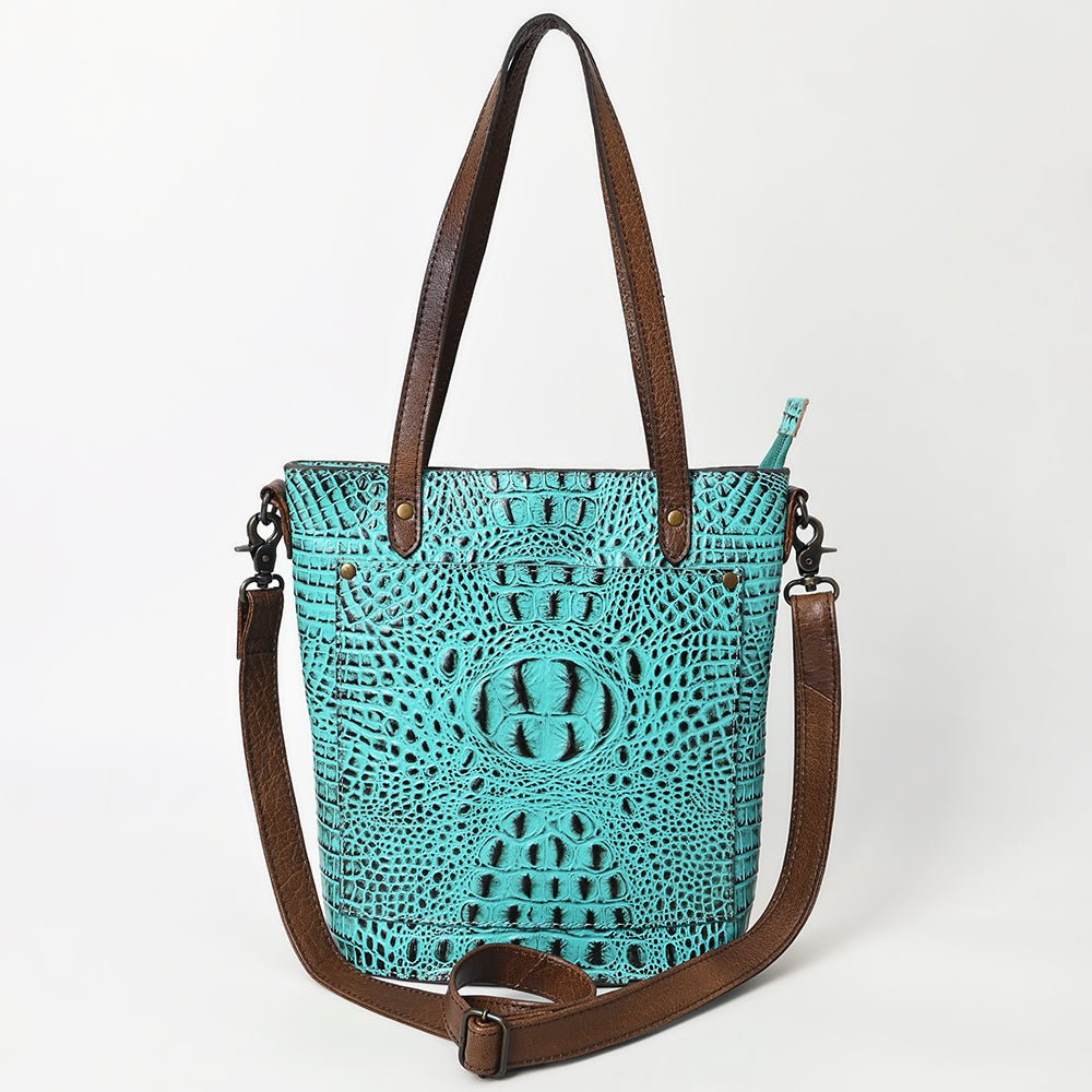 American Darling Tote Crocodile Embossed Genuine Leather