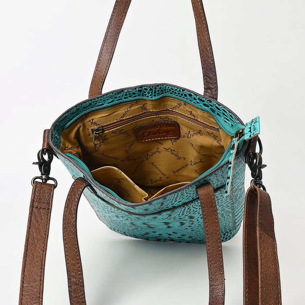 American Darling Tote Crocodile Embossed Genuine Leather