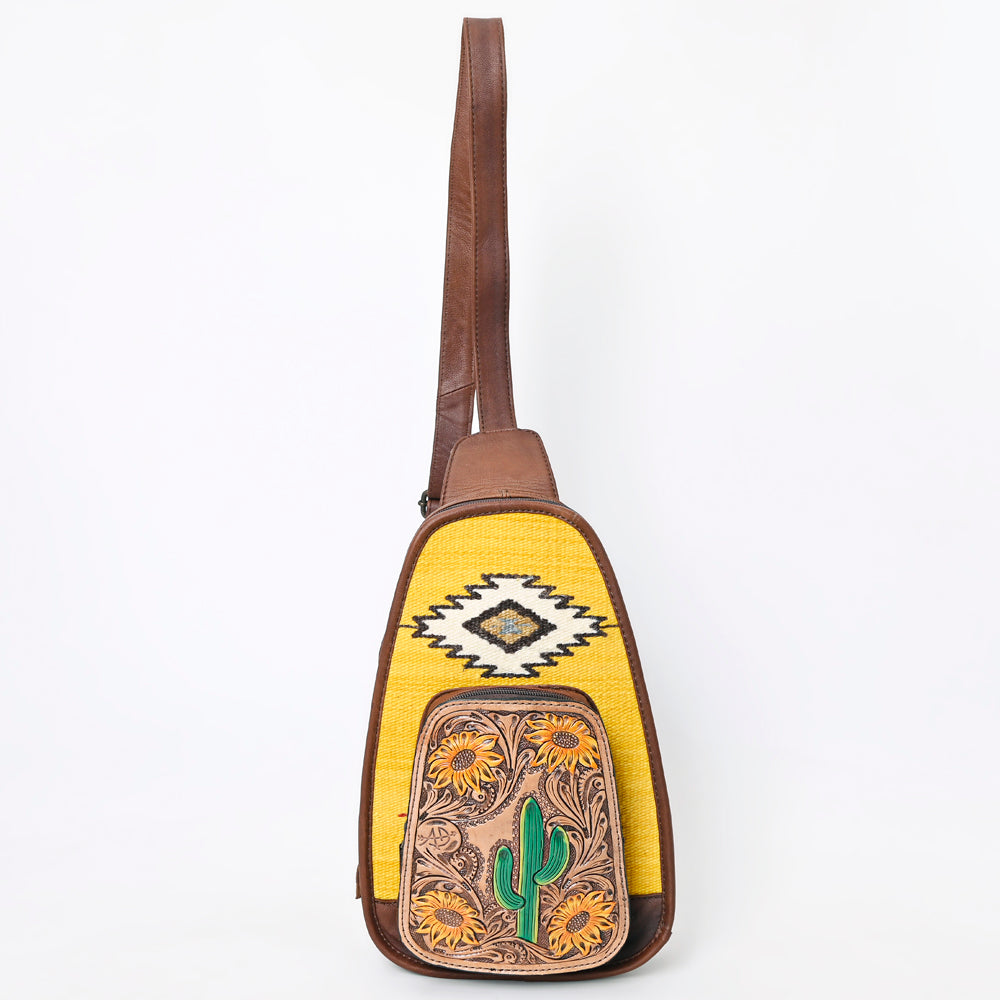 American Darling Sling Hand Tooled Saddle Blanket Genuine Leather