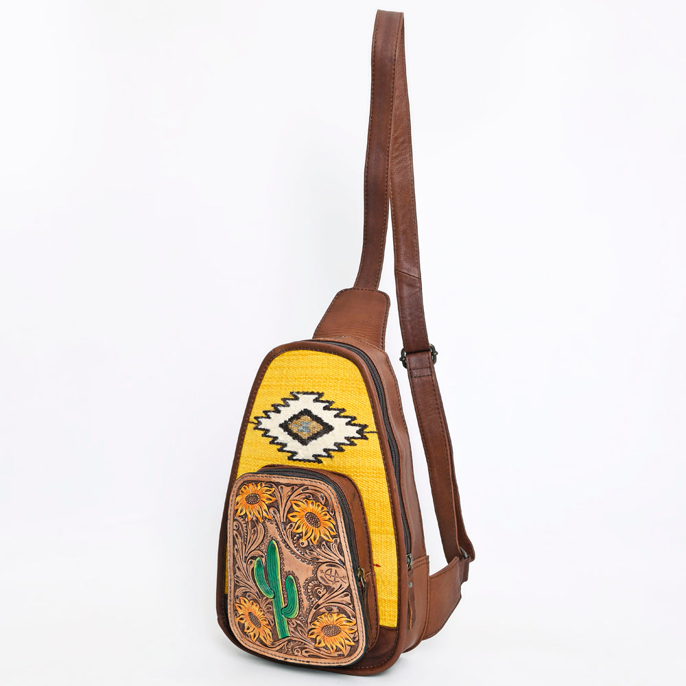 American Darling Sling Hand Tooled Saddle Blanket Genuine Leather