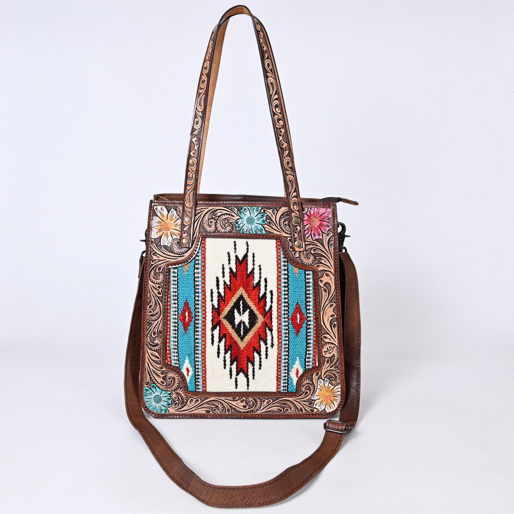 American Darling Saddle Blanket Leather Tote
