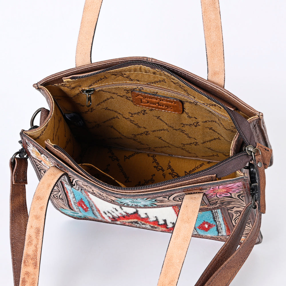 American Darling Saddle Blanket Leather Tote