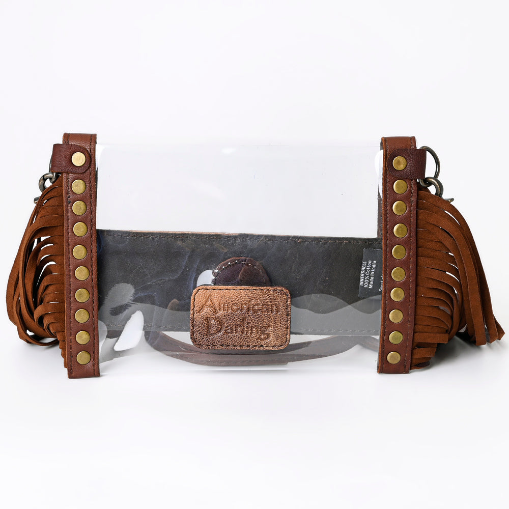 American Darling Hand-Tooled Leather Clear Bag