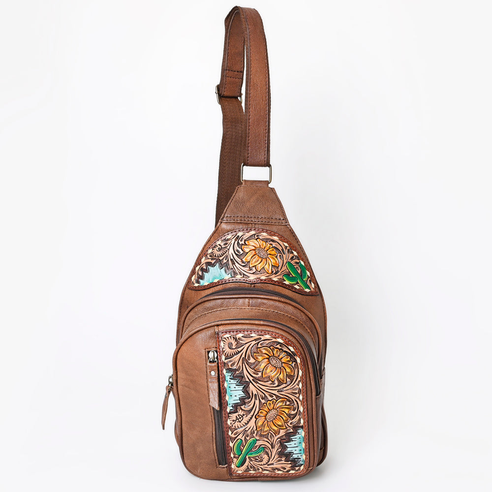 American Darling Hand-Tooled Leather Sling Bag