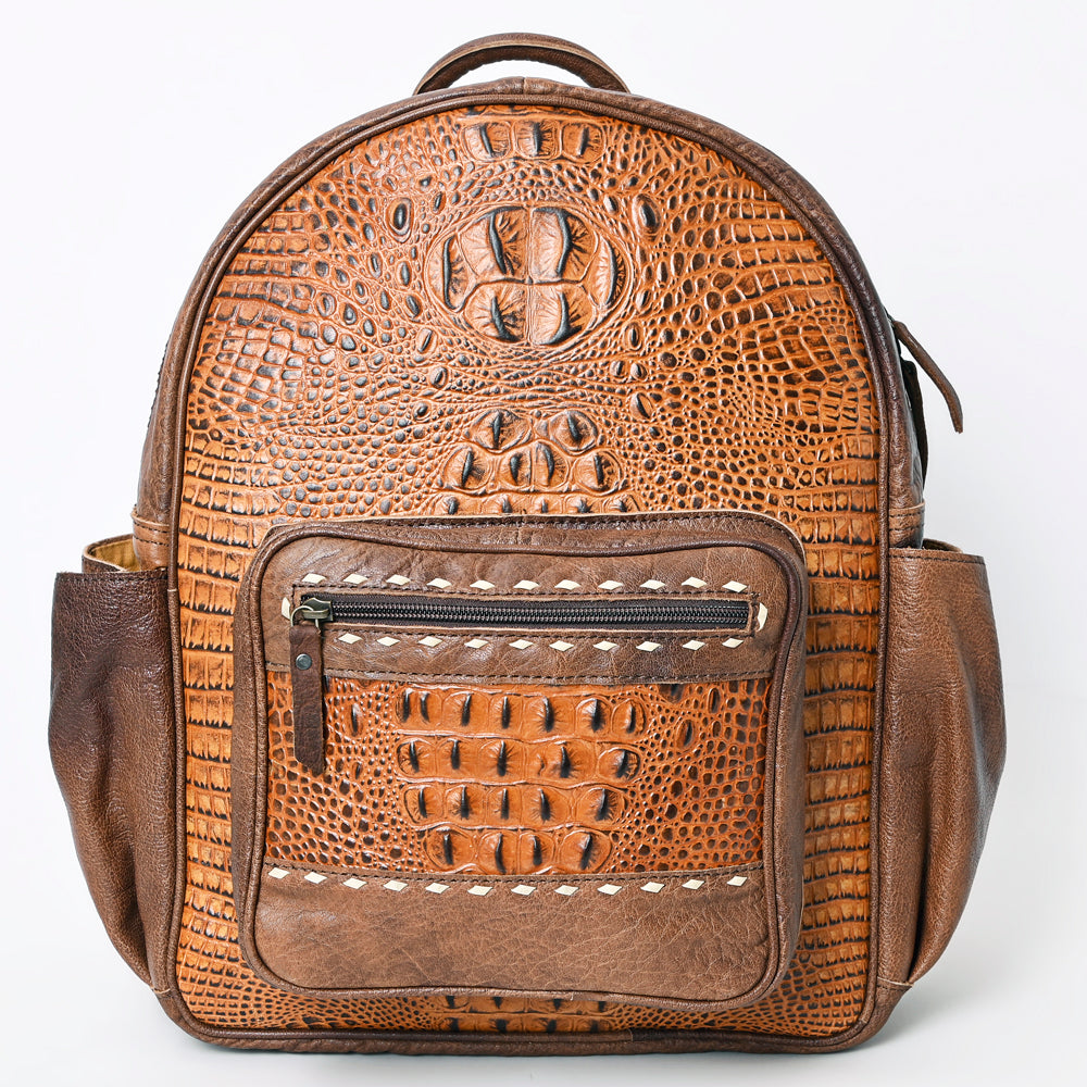 American Darling Crocodile-Embossed Leather Backpack