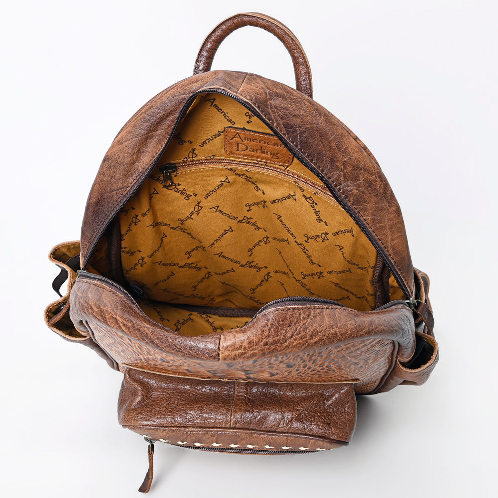 American Darling Crocodile-Embossed Leather Backpack