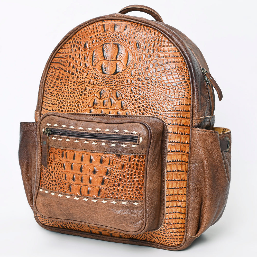 American Darling Crocodile-Embossed Leather Backpack