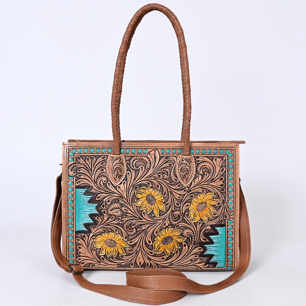 American Darling Tote Hand Tooled Genuine Leather