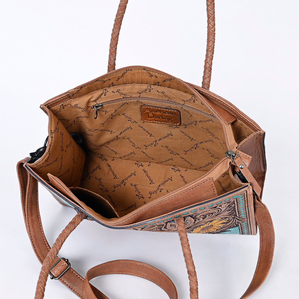 American Darling Tote Hand Tooled Genuine Leather