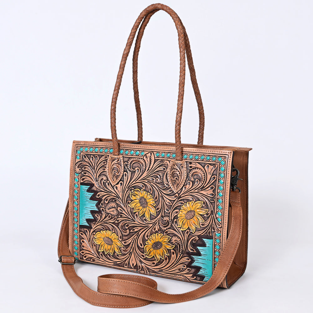 American Darling Tote Hand Tooled Genuine Leather