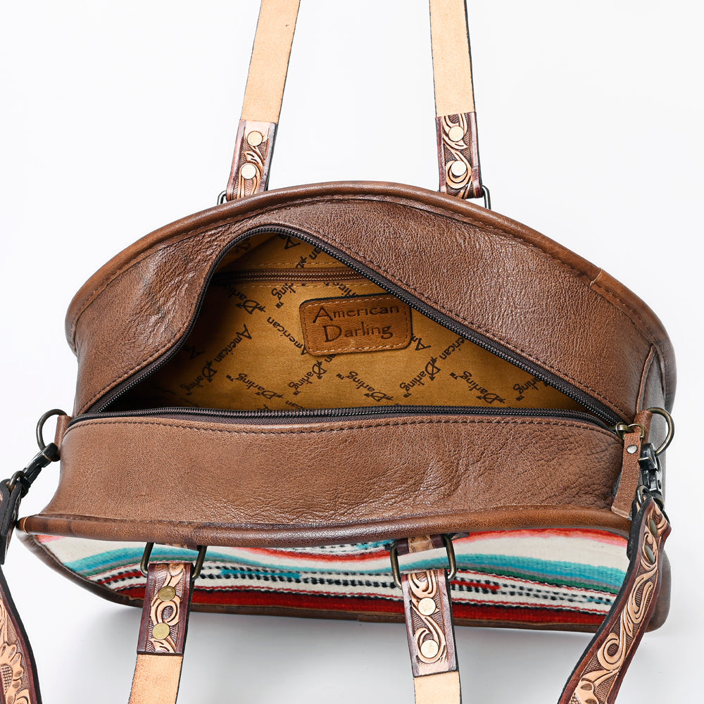 American Darling Saddle Blanket Leather Tote