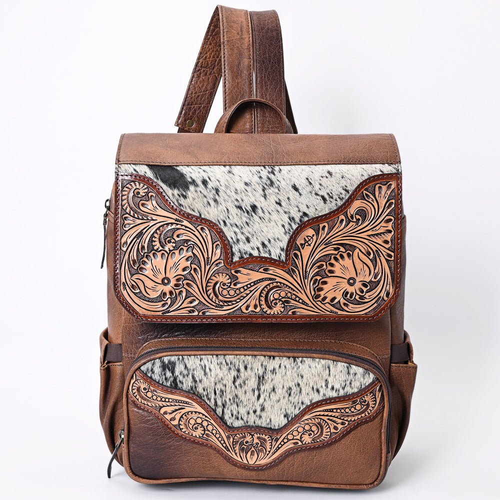 American Darling Hand-Tooled Hair-On Leather Backpack