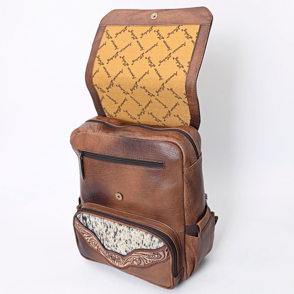 American Darling Hand-Tooled Hair-On Leather Backpack