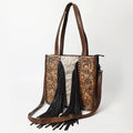 American Darling Tote Hand Tooled Hair-onGenuine Leather
