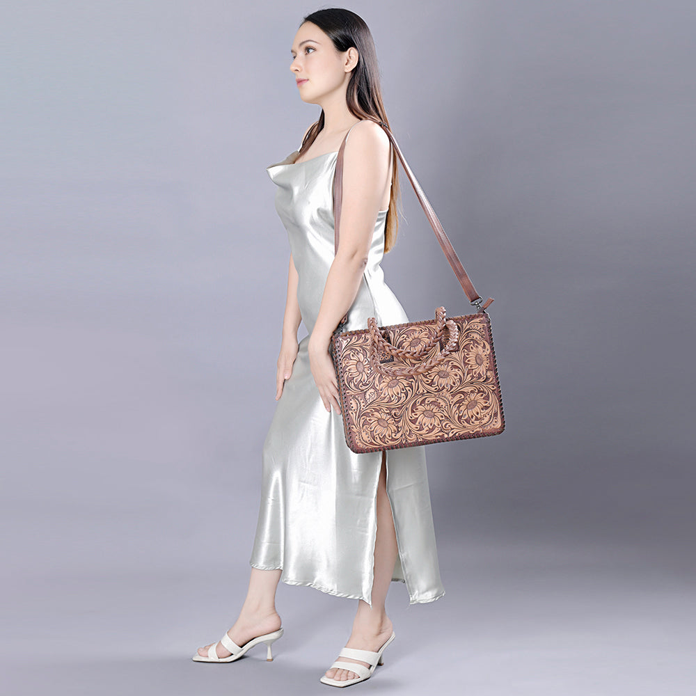 American Darling ADBG1173 Hand-Tooled Leather Tote