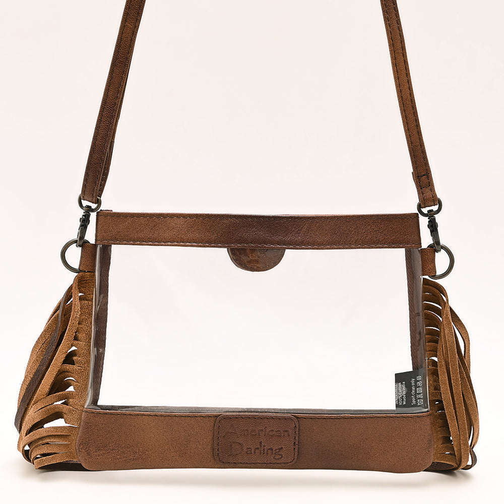 American Darling Clear Bag Hand Tooled Genuine Leather