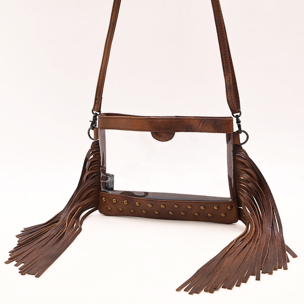 American Darling Clear Bag Hand Tooled Genuine Leather