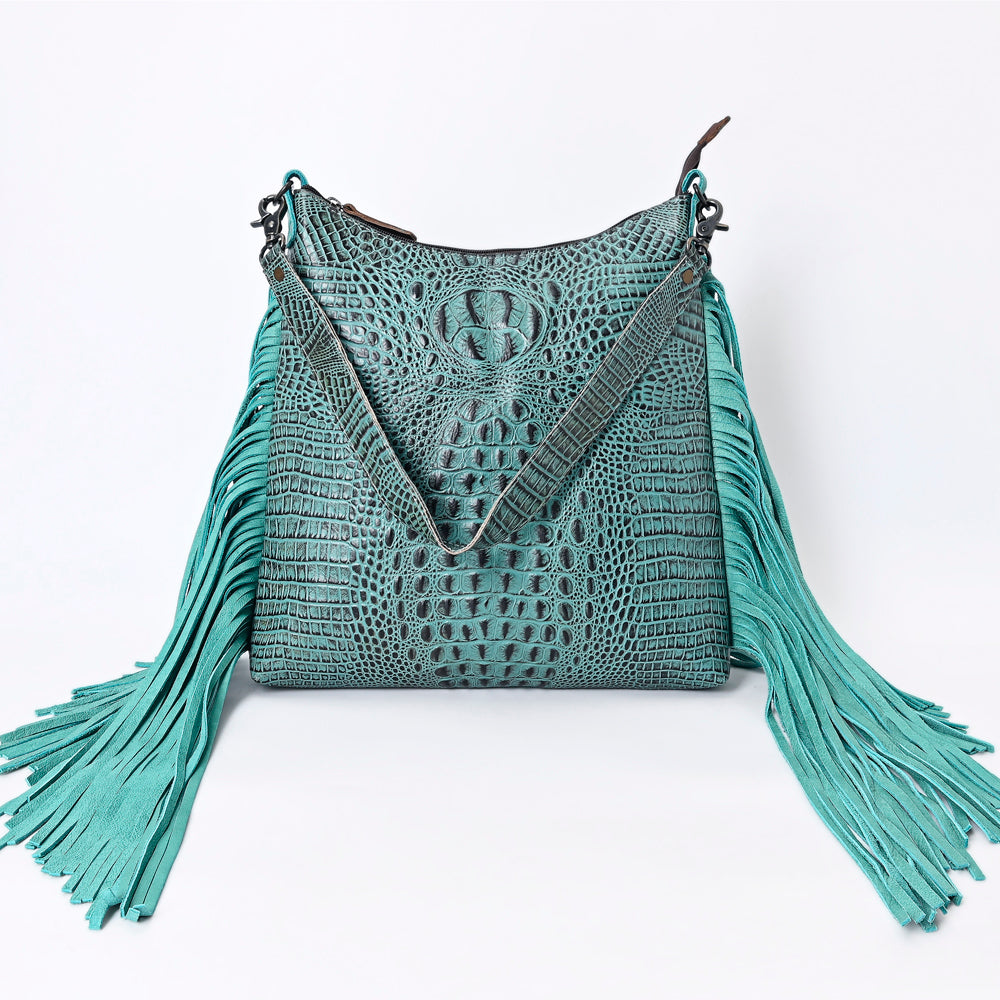 American Darling Crocodile Embossed Genuine Leather Hobo Bag