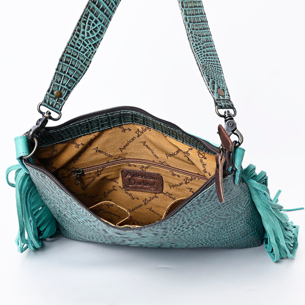 American Darling Crocodile Embossed Genuine Leather Hobo Bag