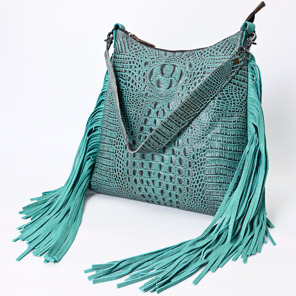 American Darling Crocodile Embossed Genuine Leather Hobo Bag