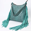 American Darling Crocodile Embossed Genuine Leather Hobo Bag