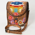 American Darling Crossbody Hand Tooled Saddle Blanket Genuine Leather