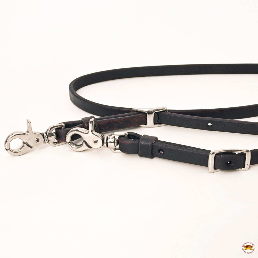 HILASON Western Horse American Leather Flat Roper Reins Dark Brown | Barrel Racing Roping for Horses