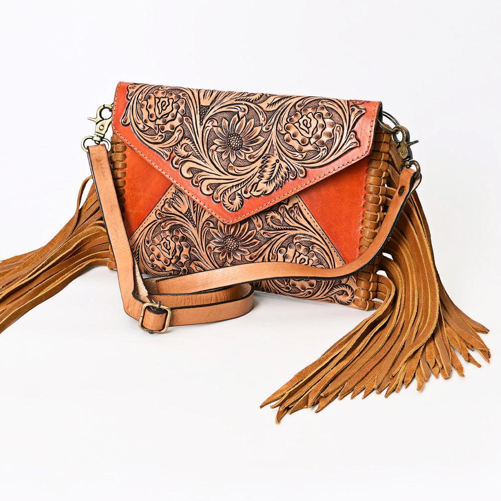 American Darling Hand-Tooled Leather Envelope Bag