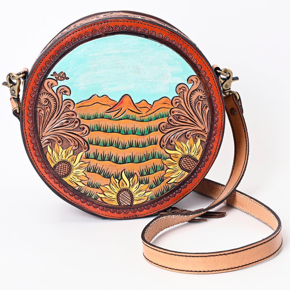 American Darling Hand-Tooled Leather Canteen Bag