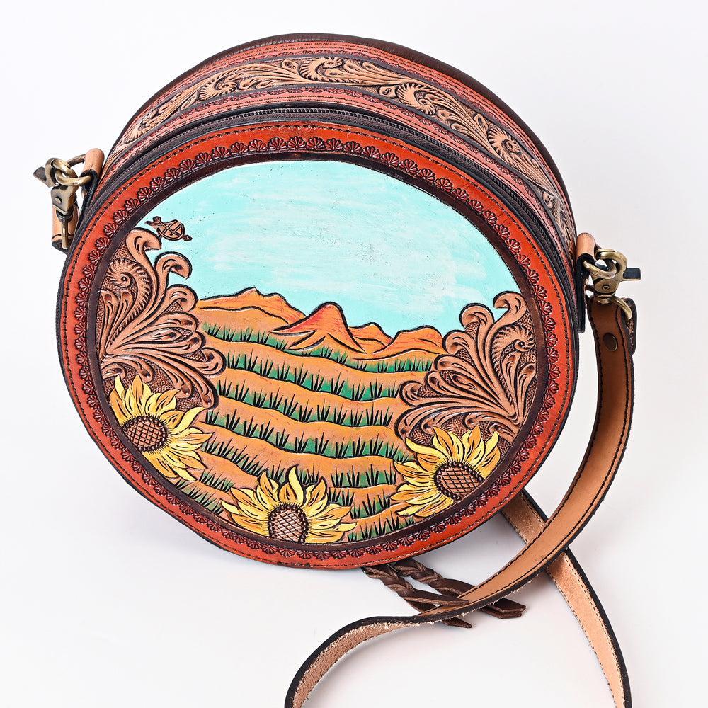 American Darling Hand-Tooled Leather Canteen Bag